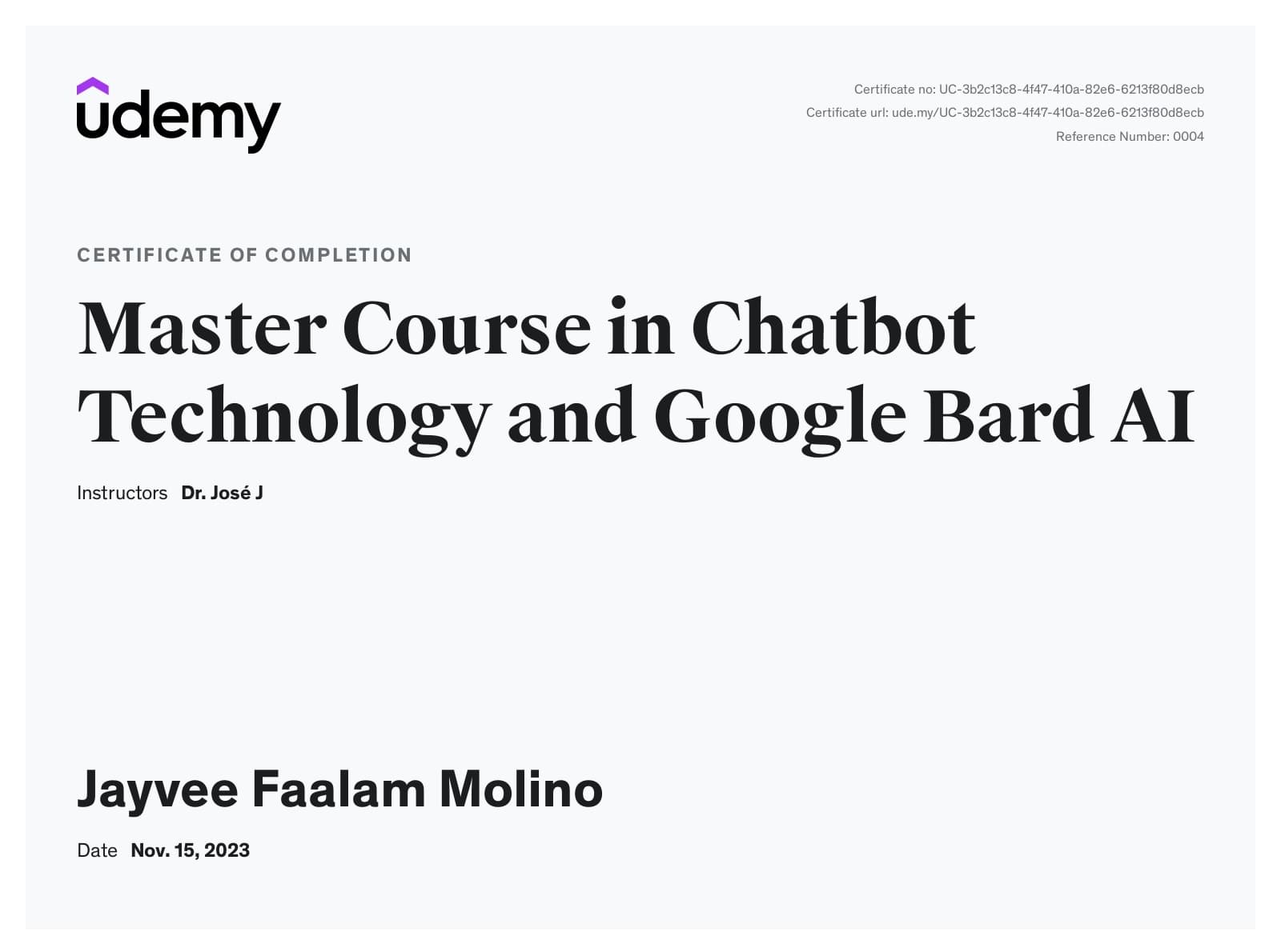Master Course in Chatbot Technology and Google Bard AI