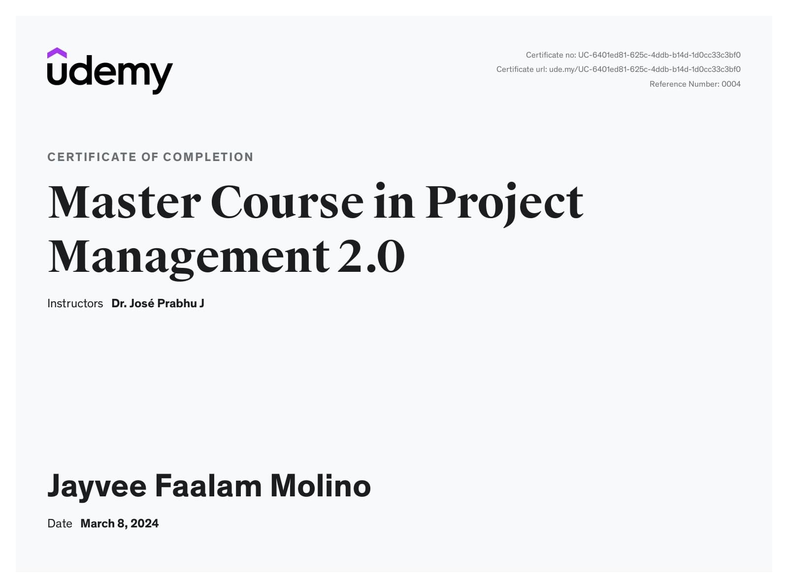 Master Course in Project Management 2.0