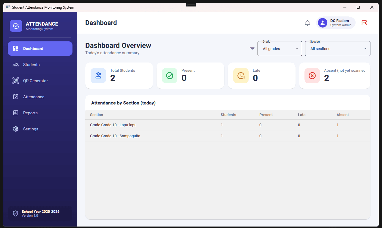 Student Attendance Monitoring System screenshot 2