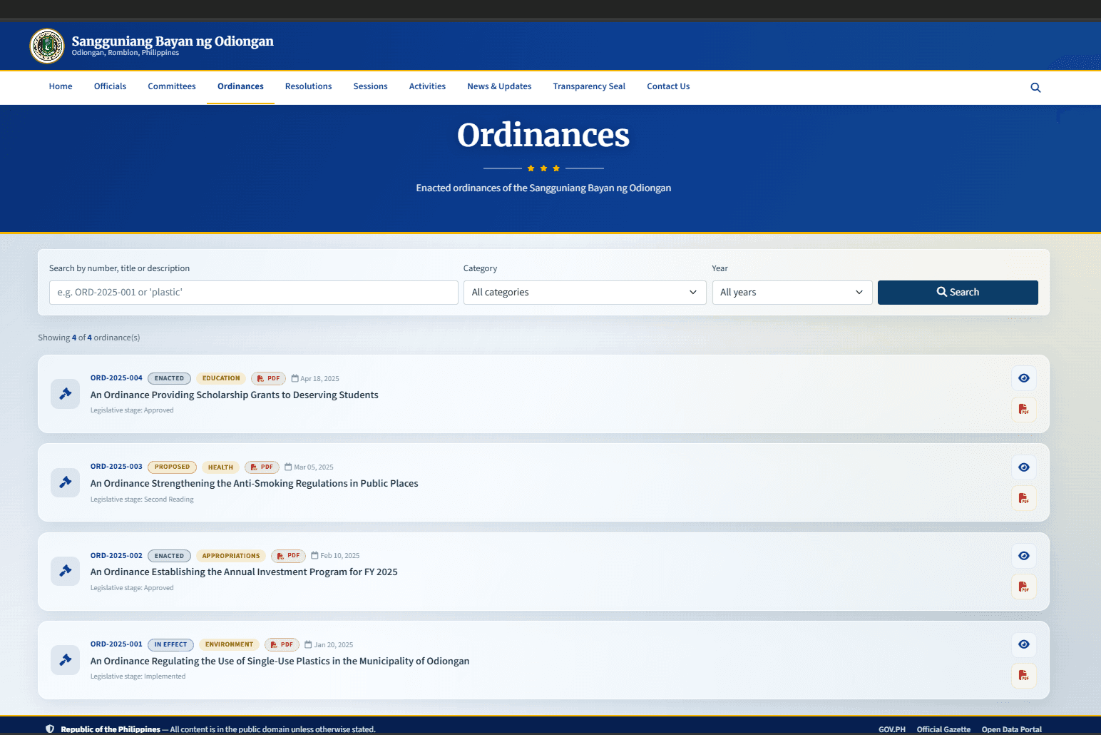 Legislative Information & Management System screenshot 2