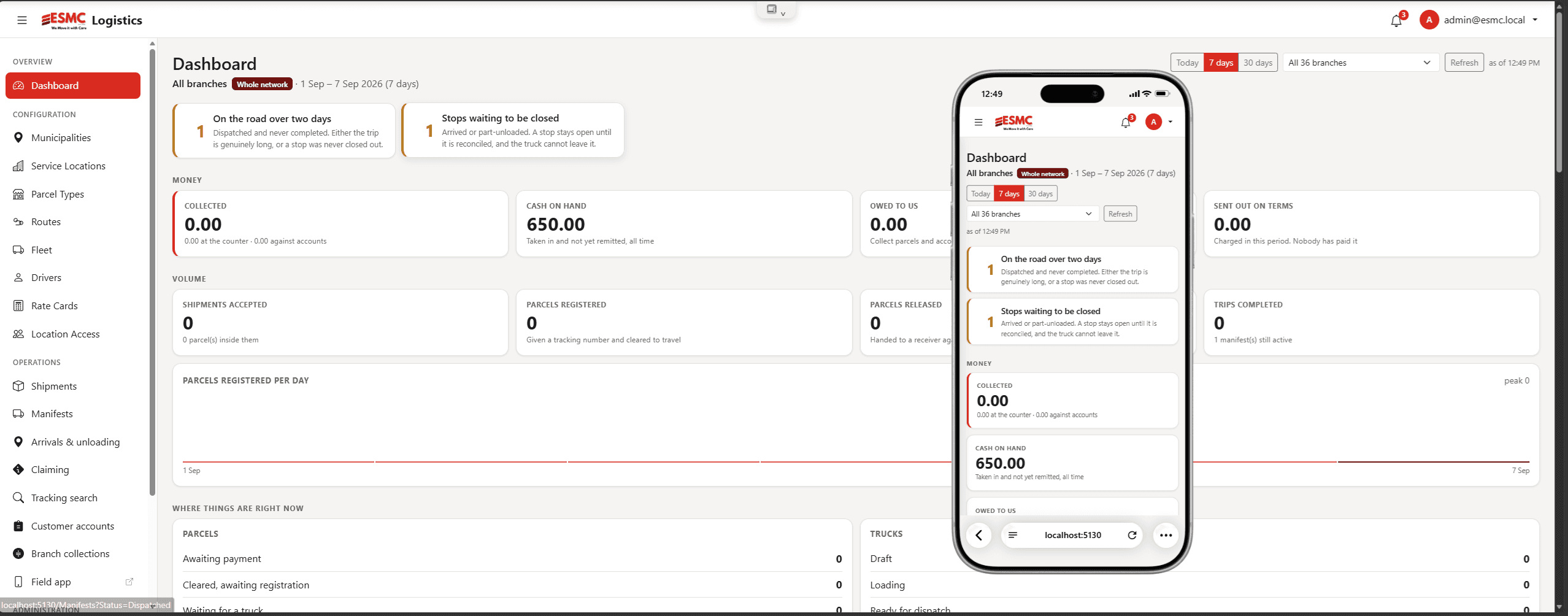 ESMC Logistics Management Platform preview