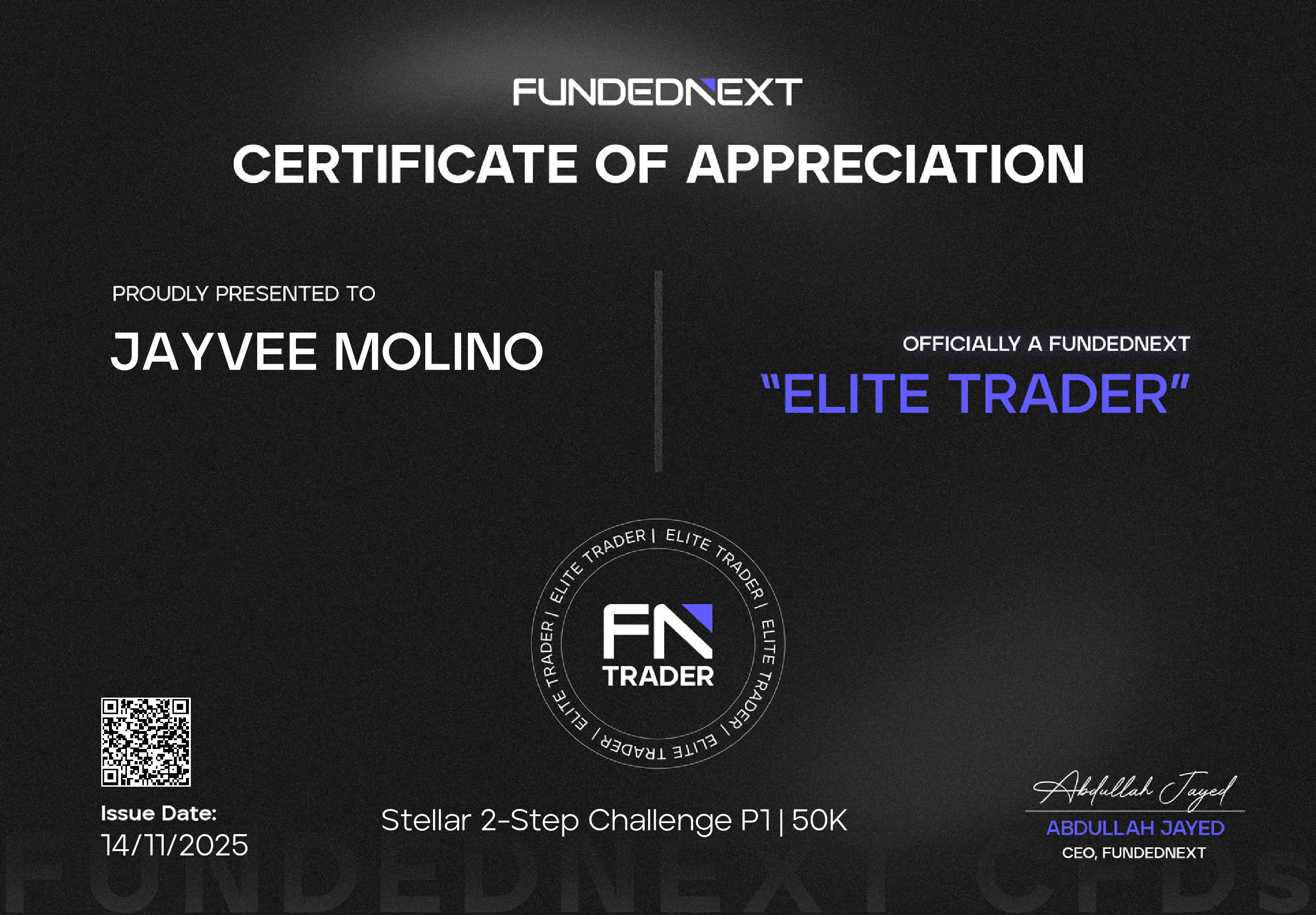 Trading certificate 2